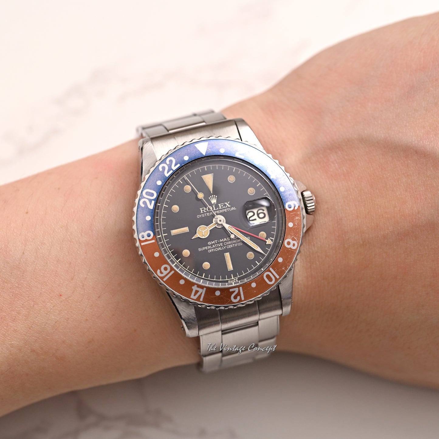 Rolex Steel GMT-Master “Pepsi” PCG Gilt Chapter Ring Dial w/ Rivet Bracelet Ref. 1675