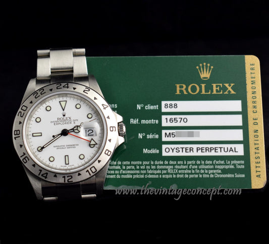 Rolex Explorer II White Dial 16570 w/ Original Card (SOLD)