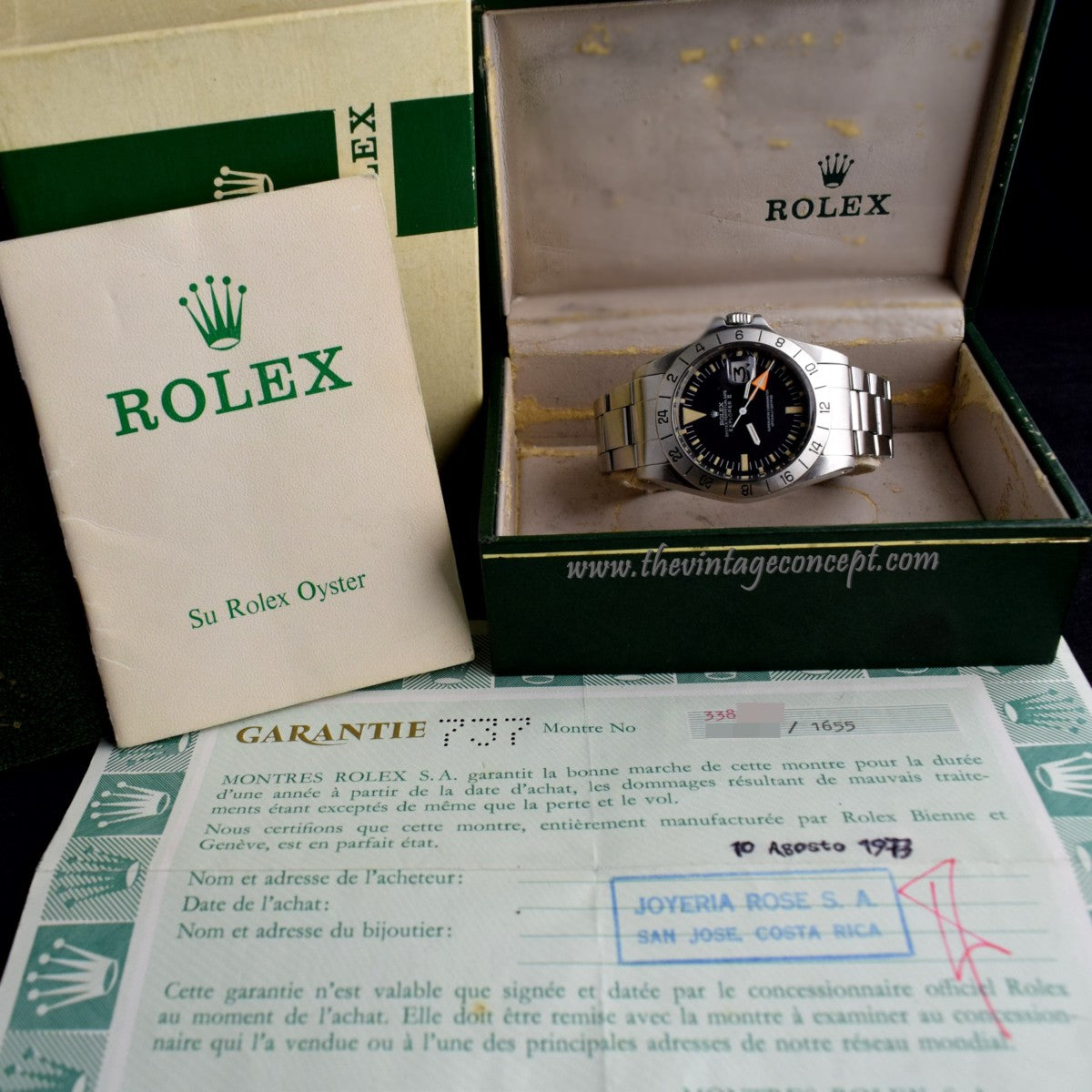 Rolex Explorer II Straight Hand Orange Hand 1655 w/ Paper & Box (SOLD)