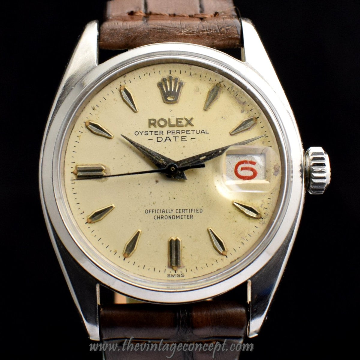 Rolex Oyster Perpetual Date Creamy Dial Red/Black Date 6530 (SOLD)