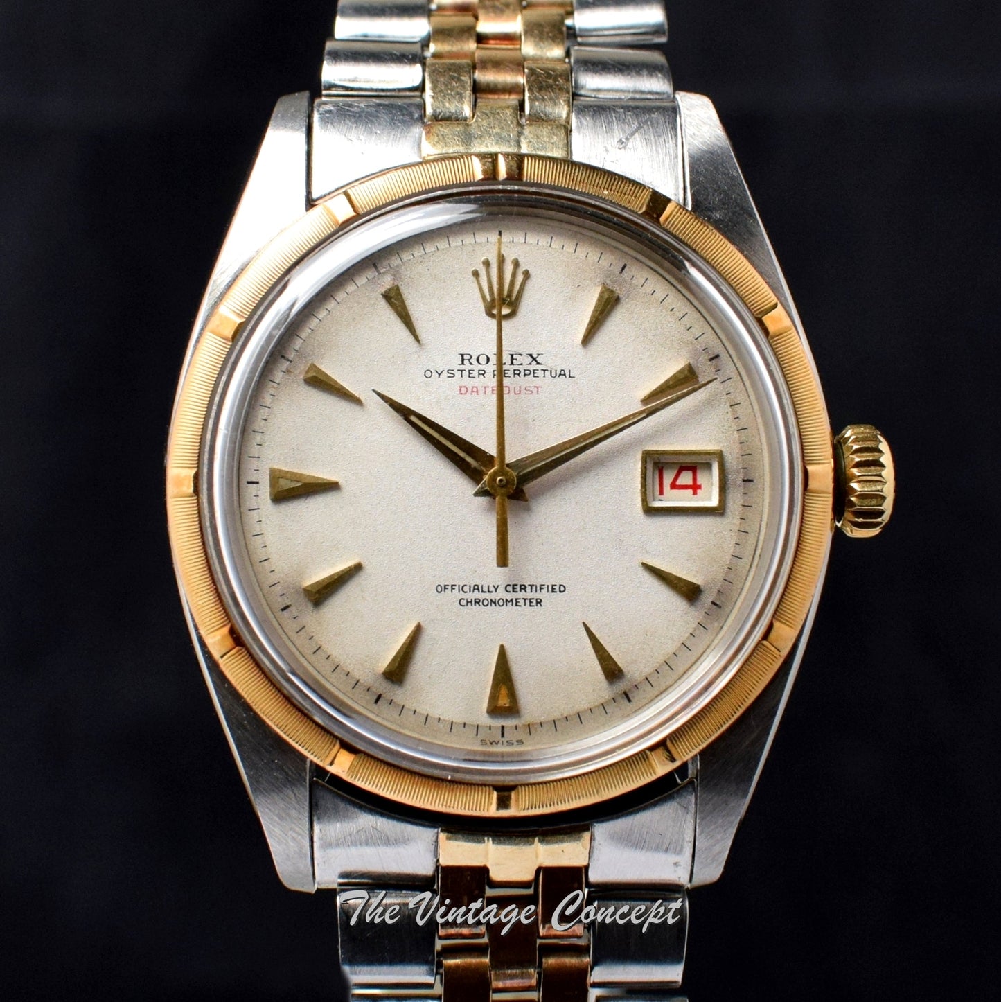 Rolex Bubbleback Red “Datejust” Two-Tones Creamy White Dial 6305 (SOLD)