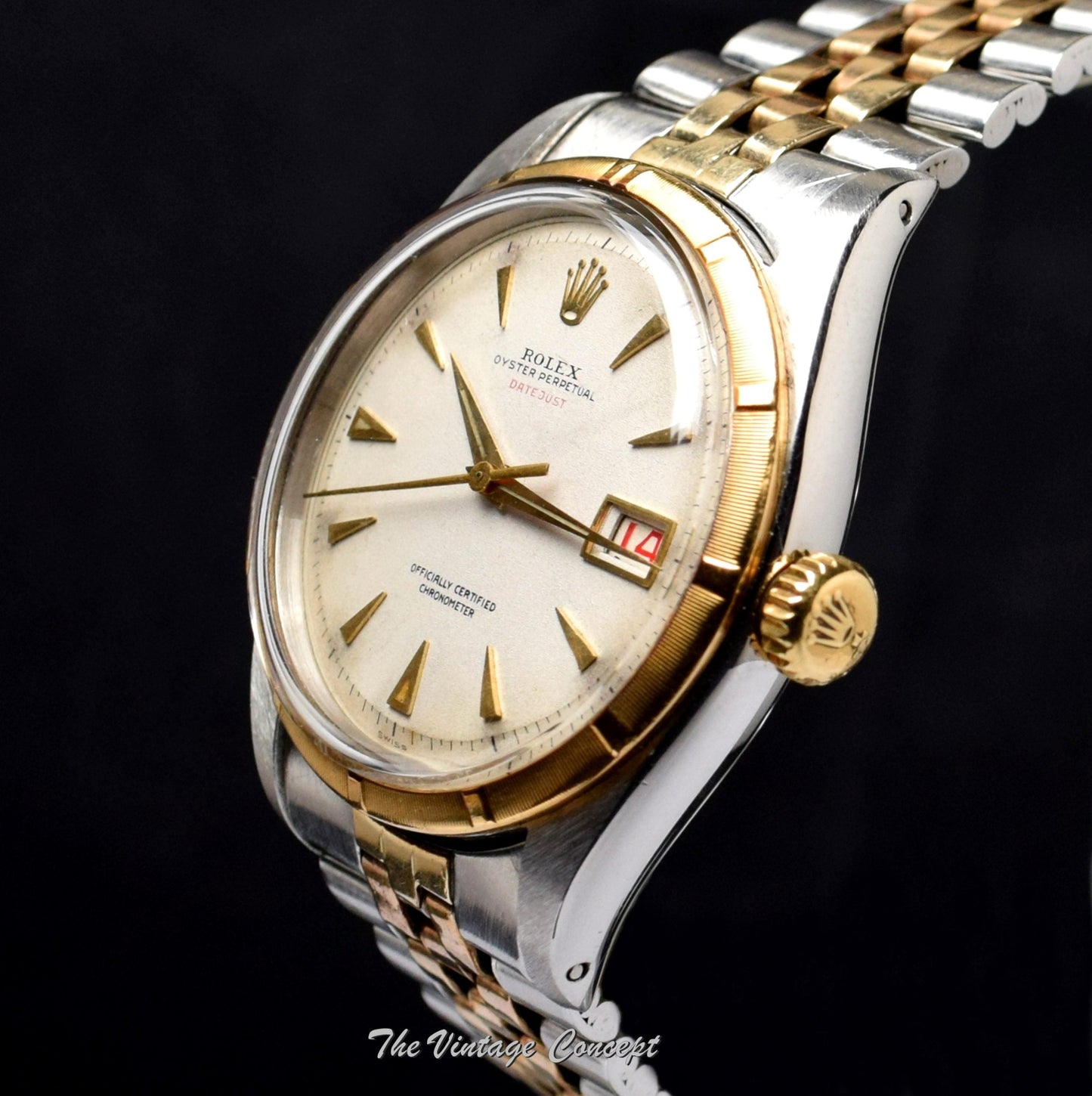 Rolex Bubbleback Red “Datejust” Two-Tones Creamy White Dial 6305 (SOLD)