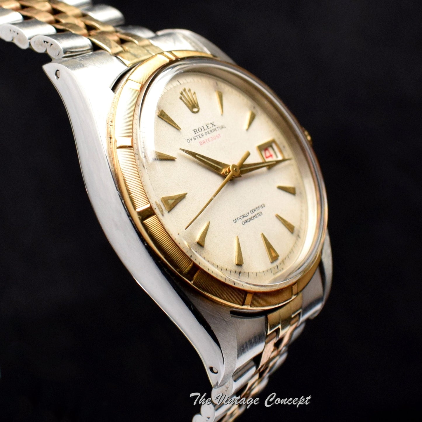 Rolex Bubbleback Red “Datejust” Two-Tones Creamy White Dial 6305 (SOLD)