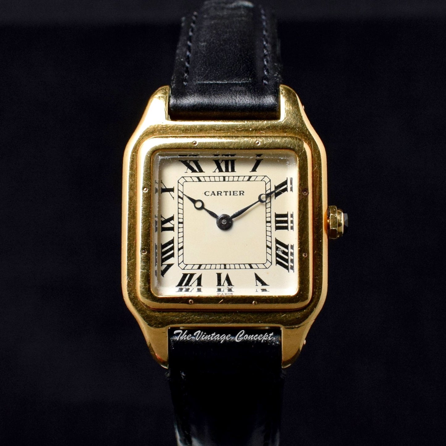 Rare Vintage Cartier 18K YG Santos Dumont Paris Dial from 1940's (SOLD)