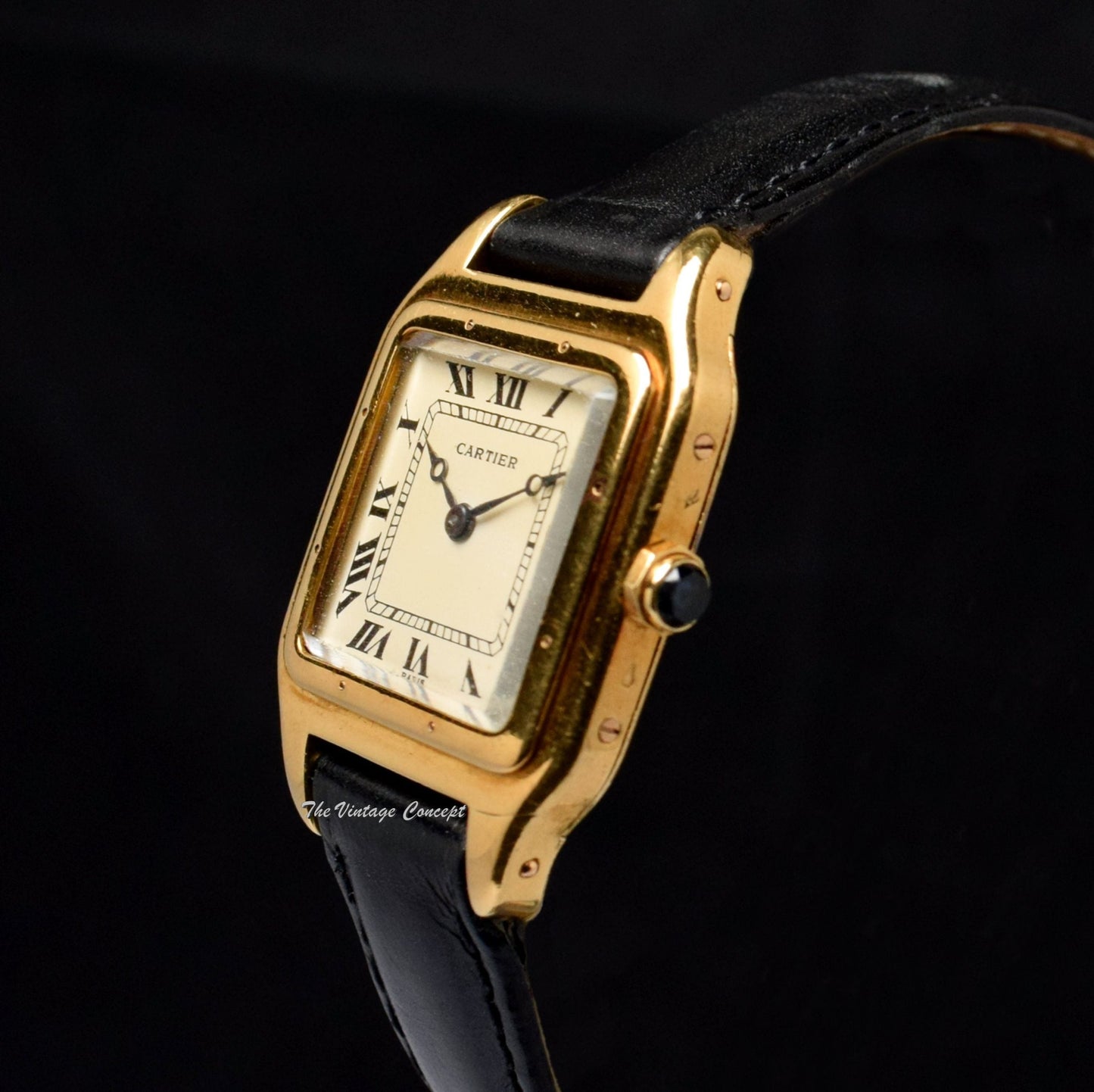 Rare Vintage Cartier 18K YG Santos Dumont Paris Dial from 1940's (SOLD)