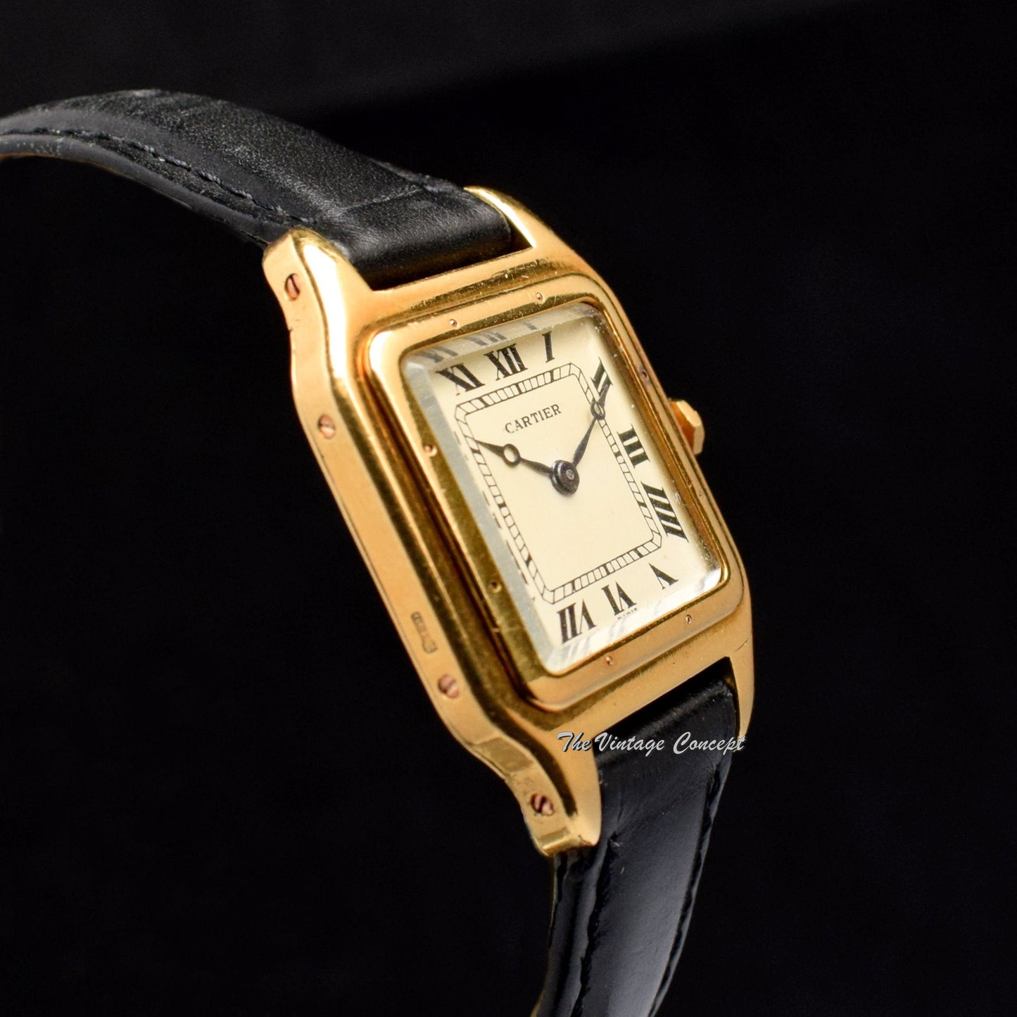 Rare Vintage Cartier 18K YG Santos Dumont Paris Dial from 1940's (SOLD)