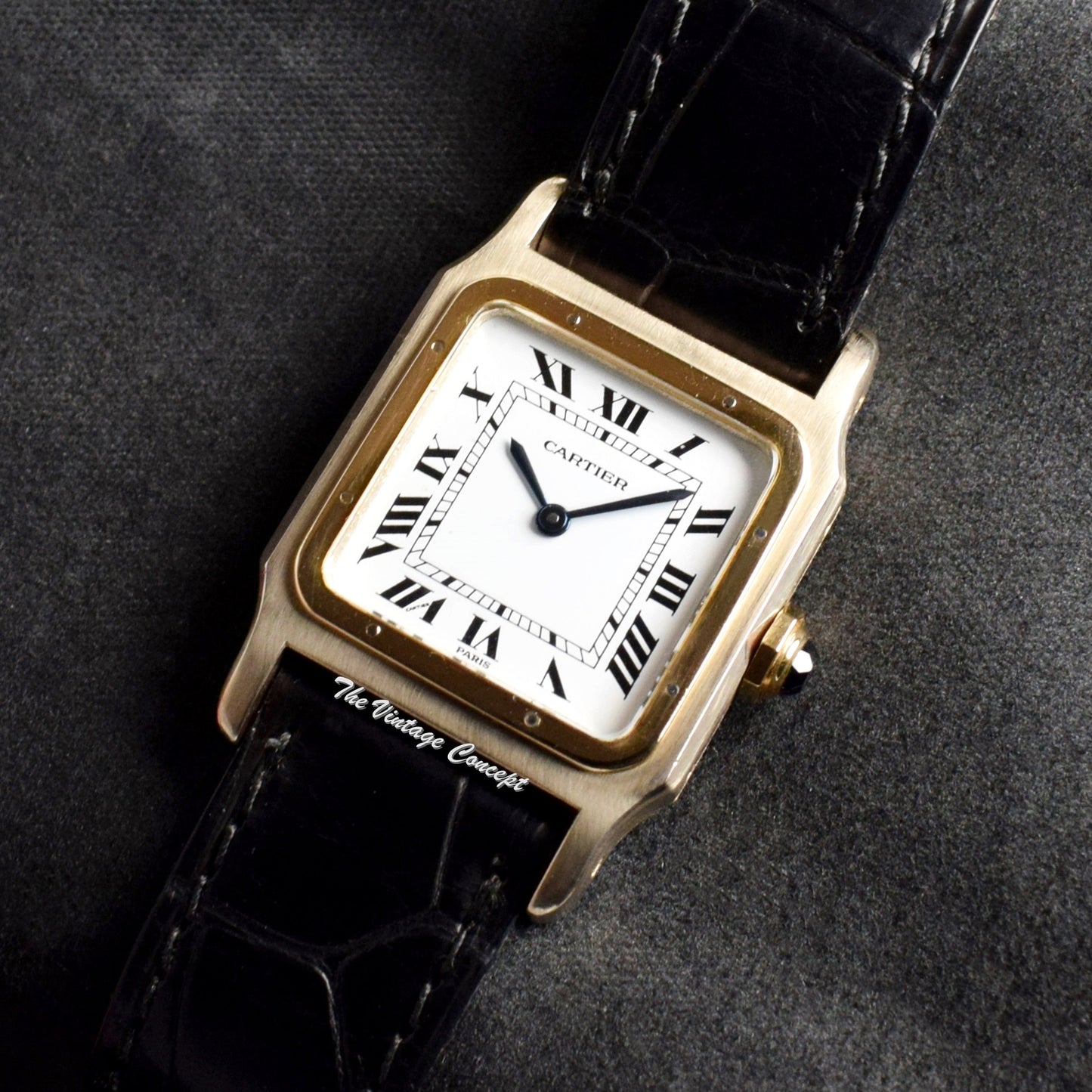 Rare Cartier Santos Dumont Two-Tone 18K WG & YG Paris Dial 78225 Manual Wind Watch  (SOLD)