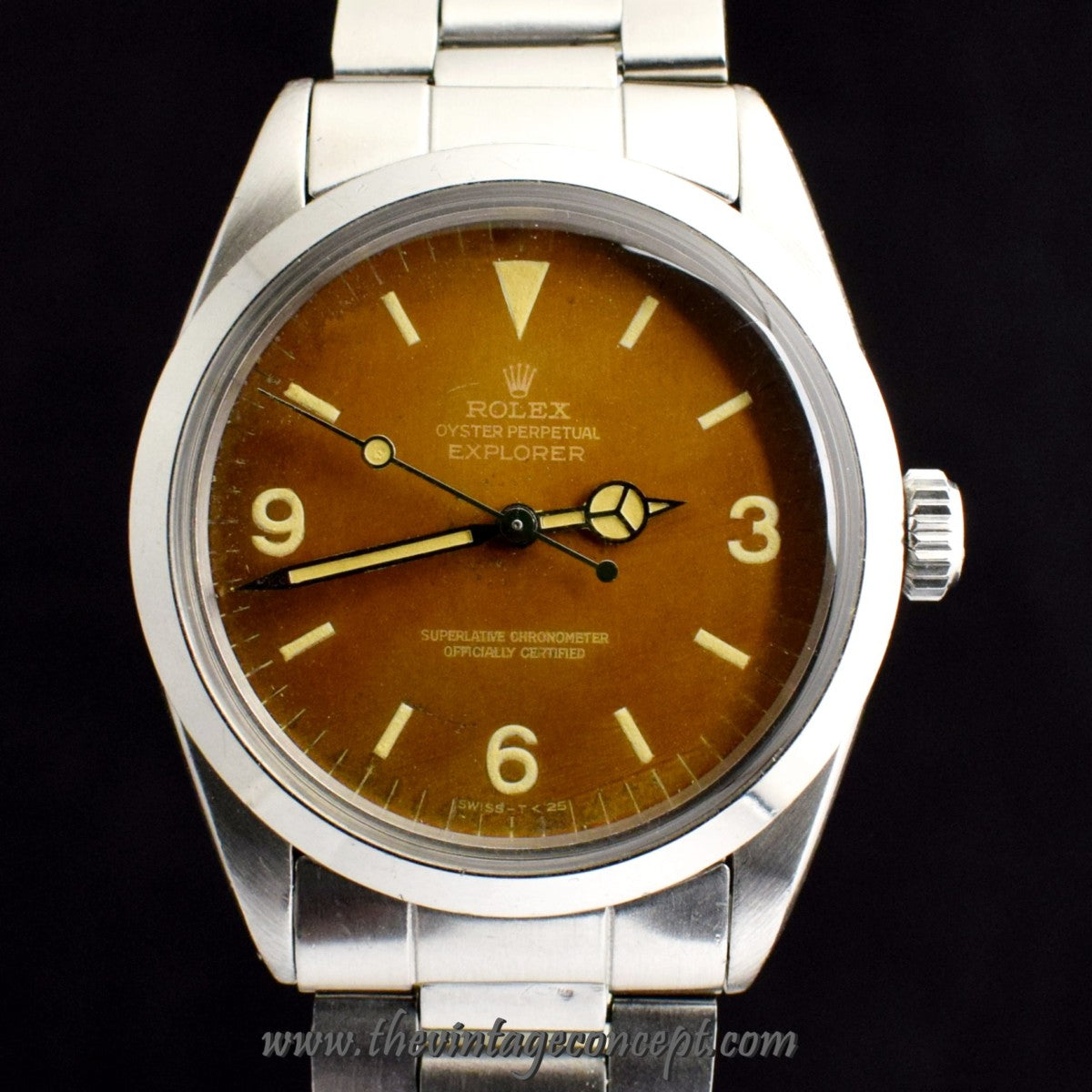 Rolex Explorer Tropical Gilt Dial 1016 w/ Double Papers & Box   ( SOLD )