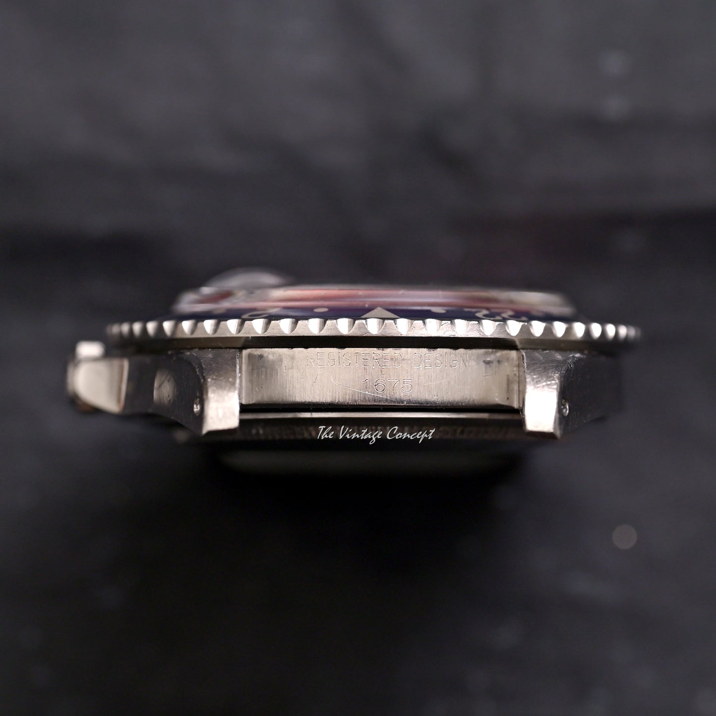Rolex Steel GMT-Master “Pepsi” Long E Matte Dial w/ service paper Ref. 1675