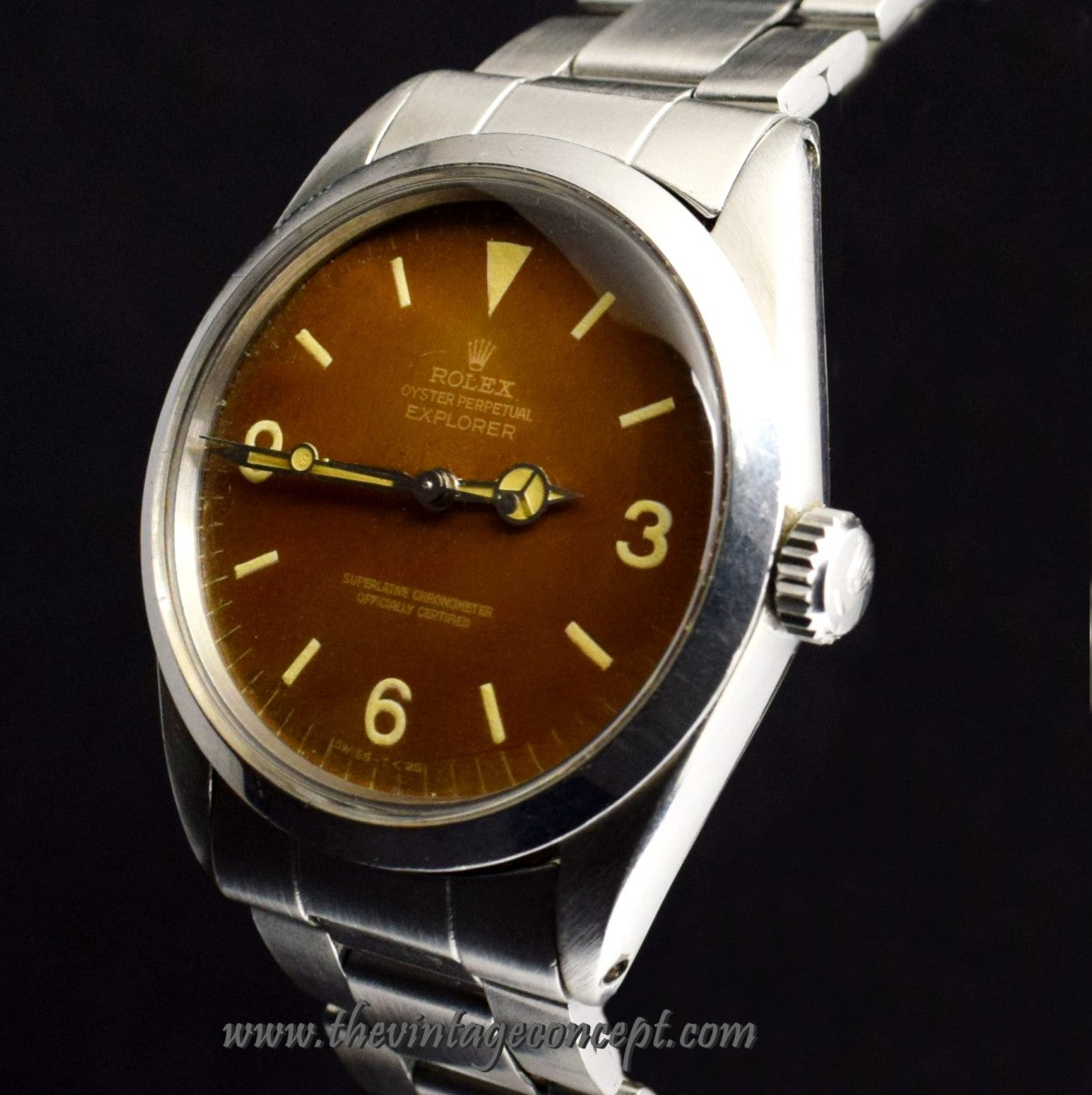 Rolex Explorer Tropical Gilt Dial 1016 w/ Double Papers & Box   ( SOLD )