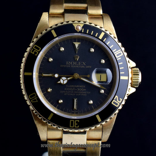 Rolex Submariner 18K YG Black Nipple Dial 16808 (SOLD)