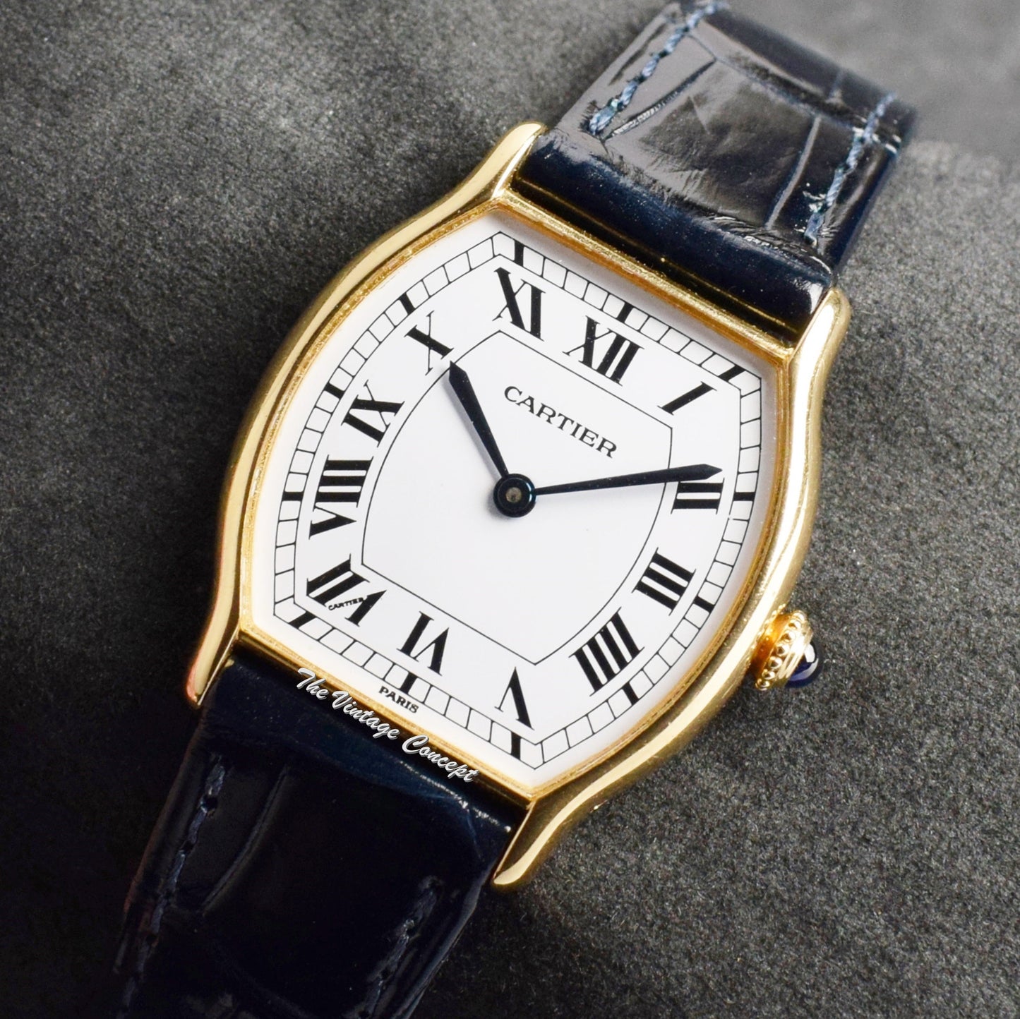 Cartier Tortue 18K Yellow Gold Manual Wind Paris Dial 60035  (SOLD)