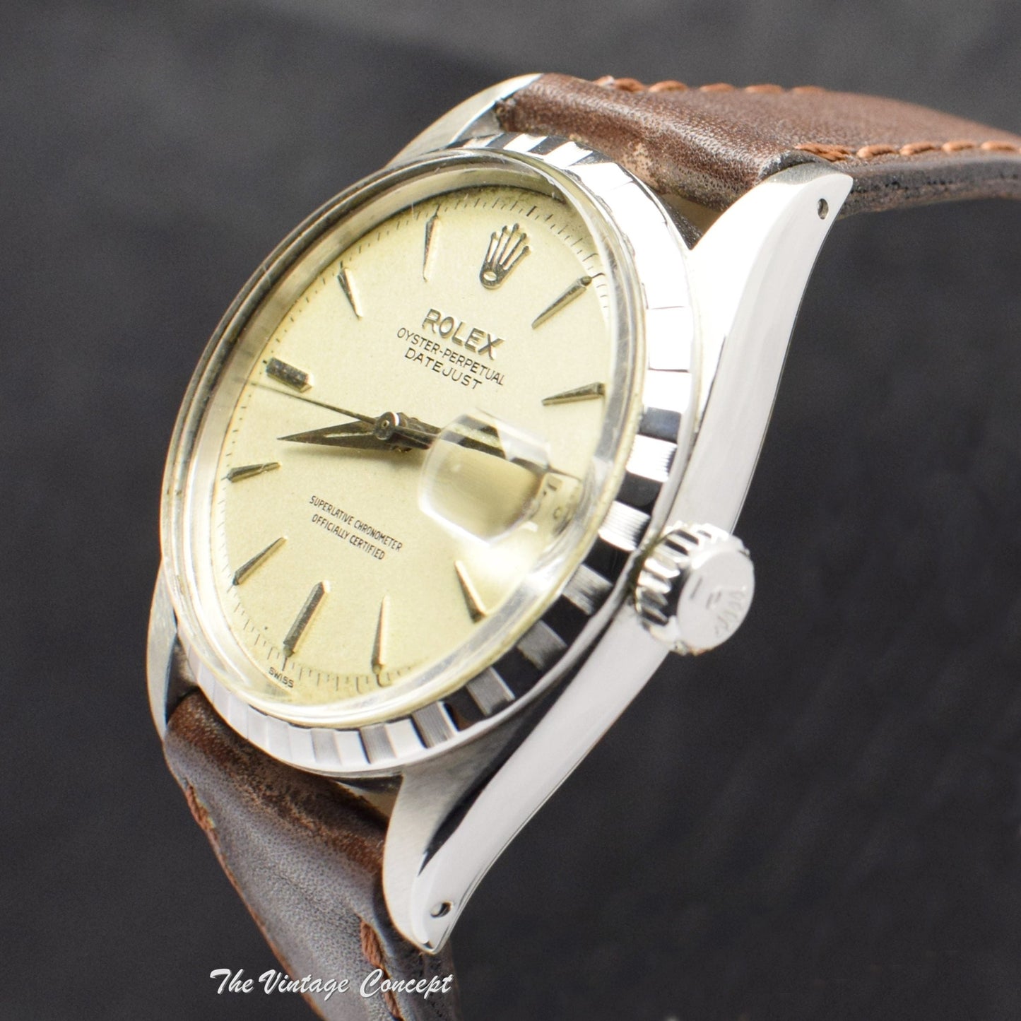 Rolex Datejust Silver Creamy Dial 6605  (SOLD)