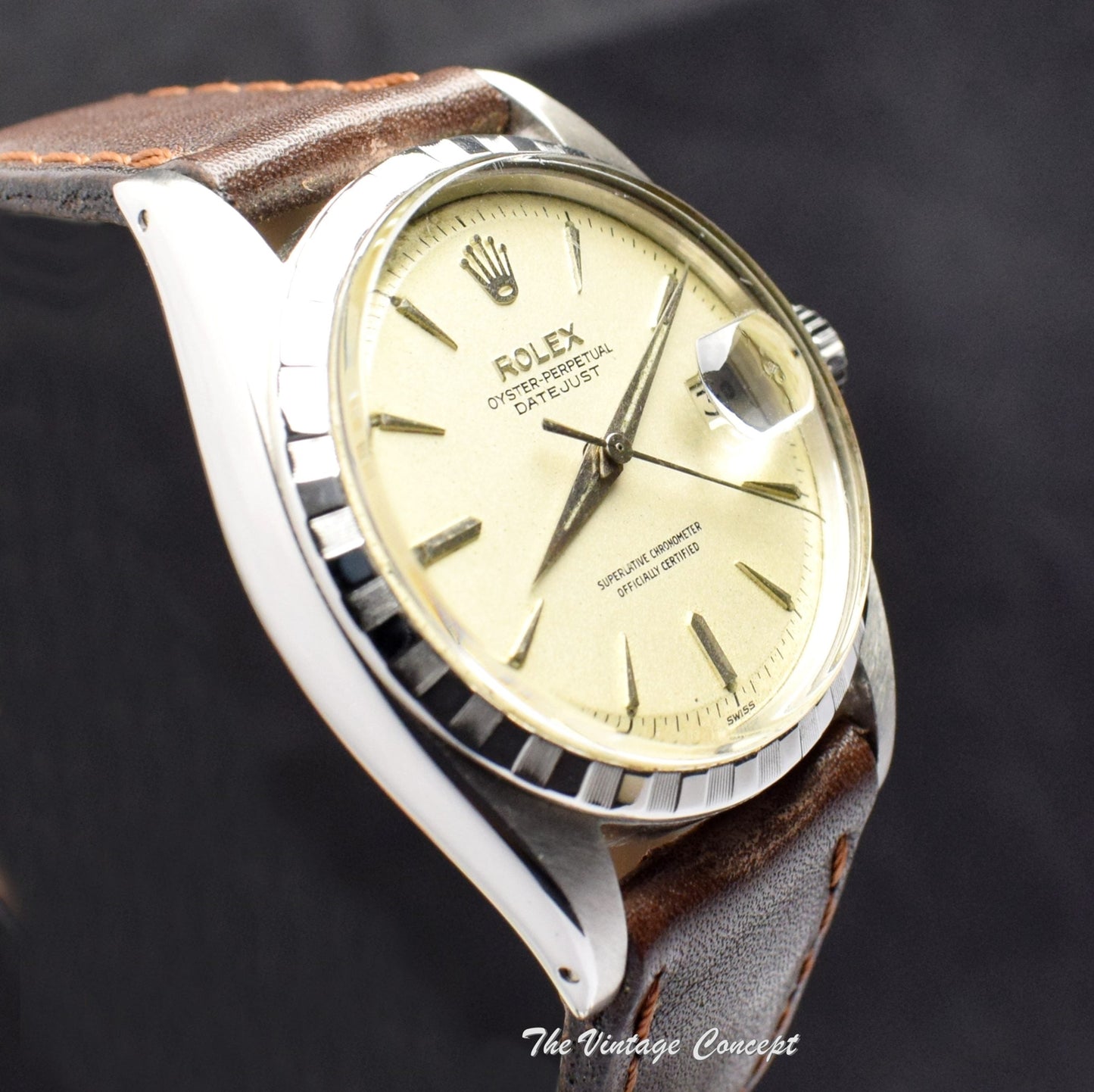 Rolex Datejust Silver Creamy Dial 6605  (SOLD)