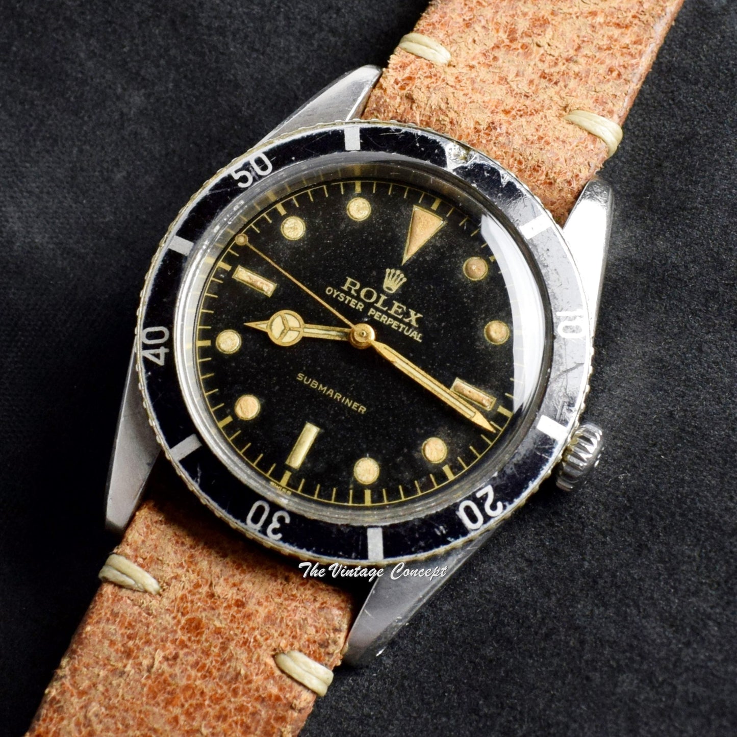 Rare Rolex Submariner Small Crown Gilt Dial 6205