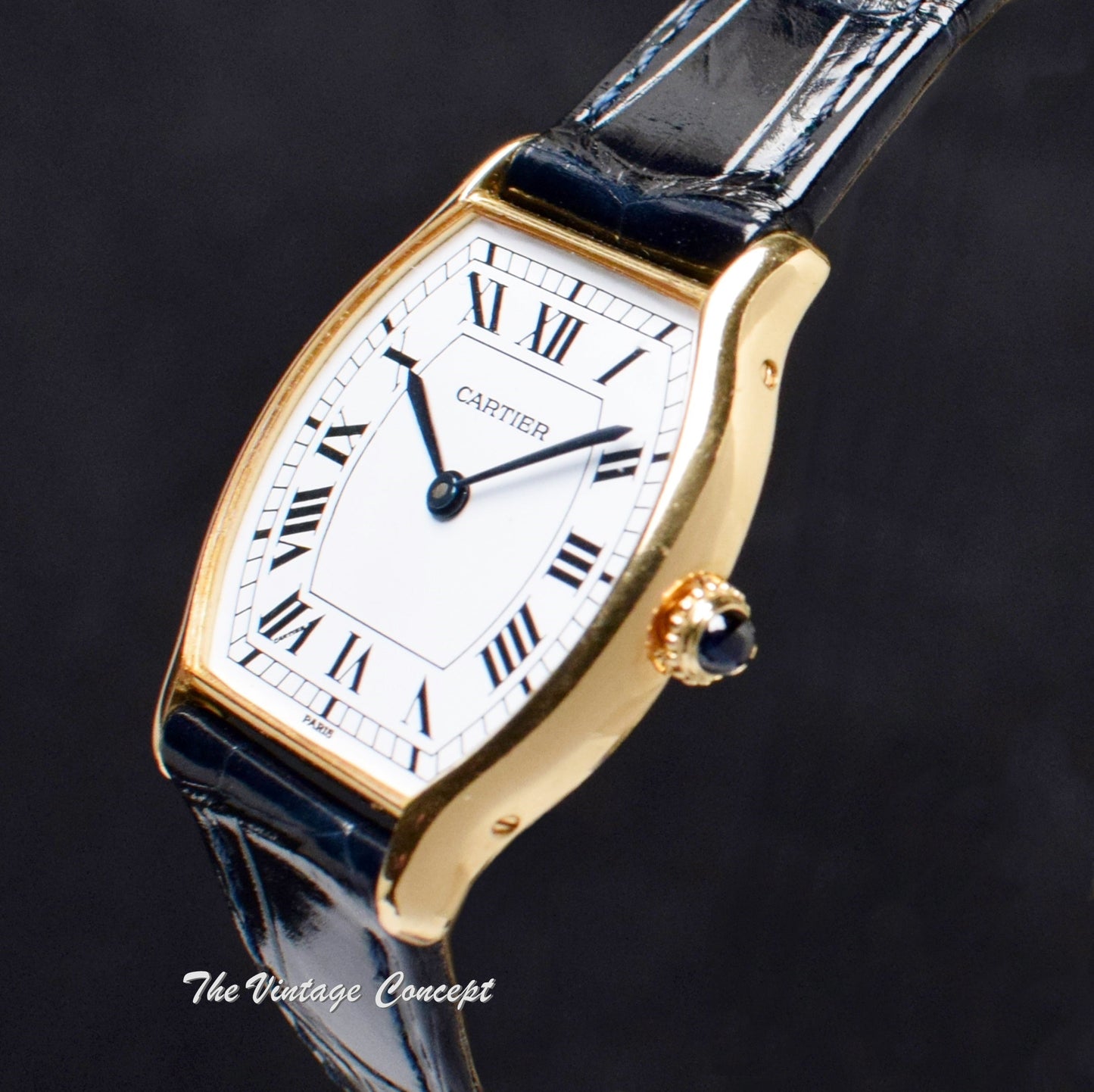 Cartier Tortue 18K Yellow Gold Manual Wind Paris Dial 60035  (SOLD)