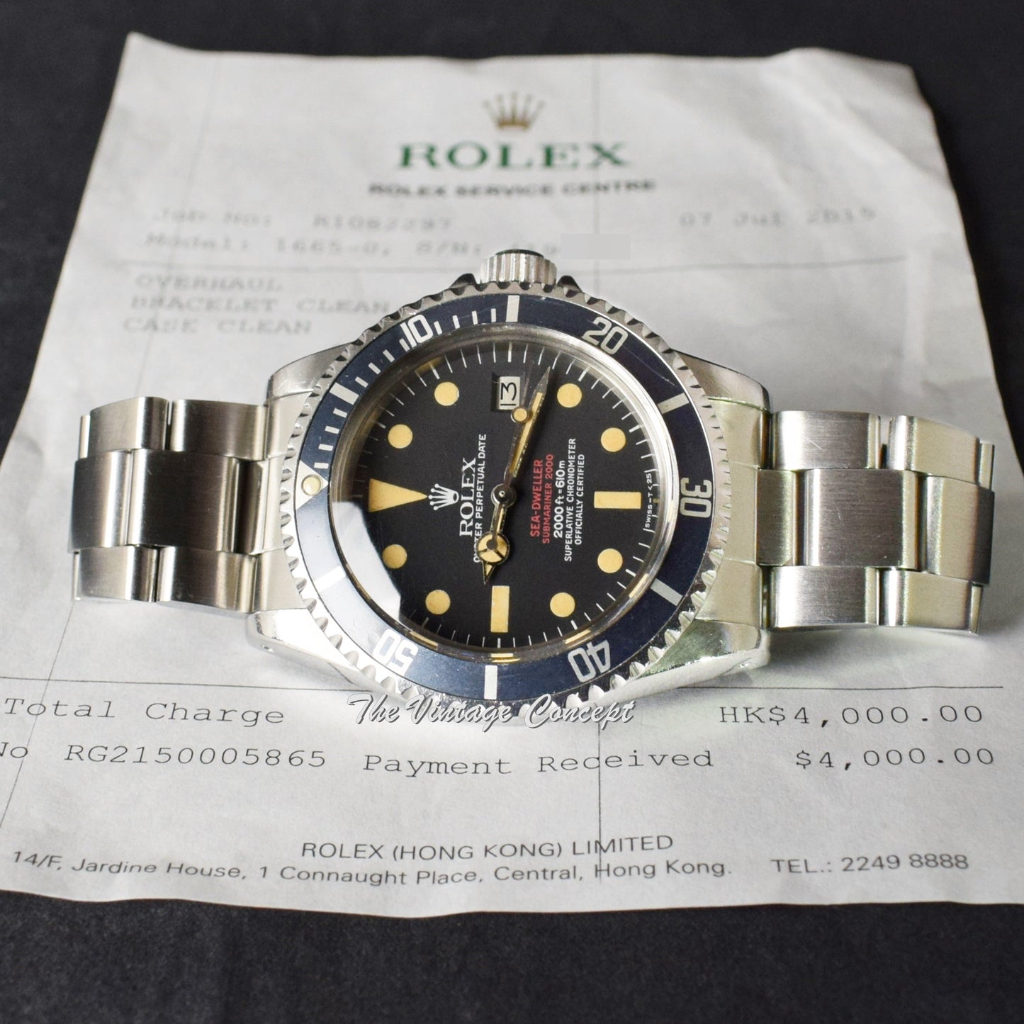 Rolex Double Red Sea-Dweller MK IV 1665 with Rolex Service Paper  (SOLD)