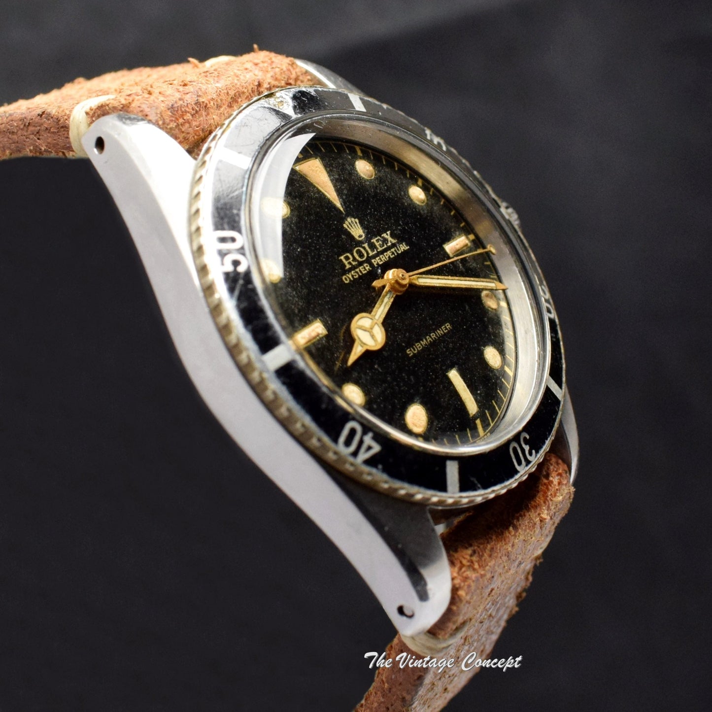 Rare Rolex Submariner Small Crown Gilt Dial 6205