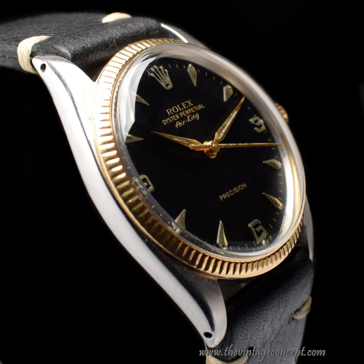 Rolex Air-King Two-Tones Black T Swiss T Dial 5505 (SOLD)