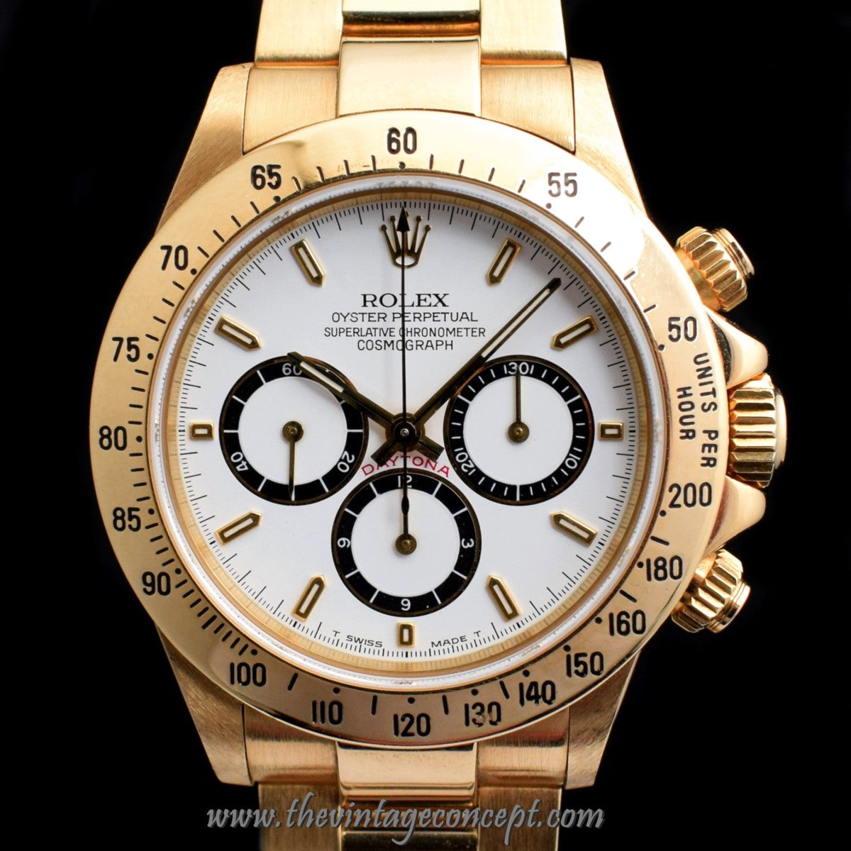 Rolex Daytona 18K YG White Dial 4 Lines 16528 (SOLD)