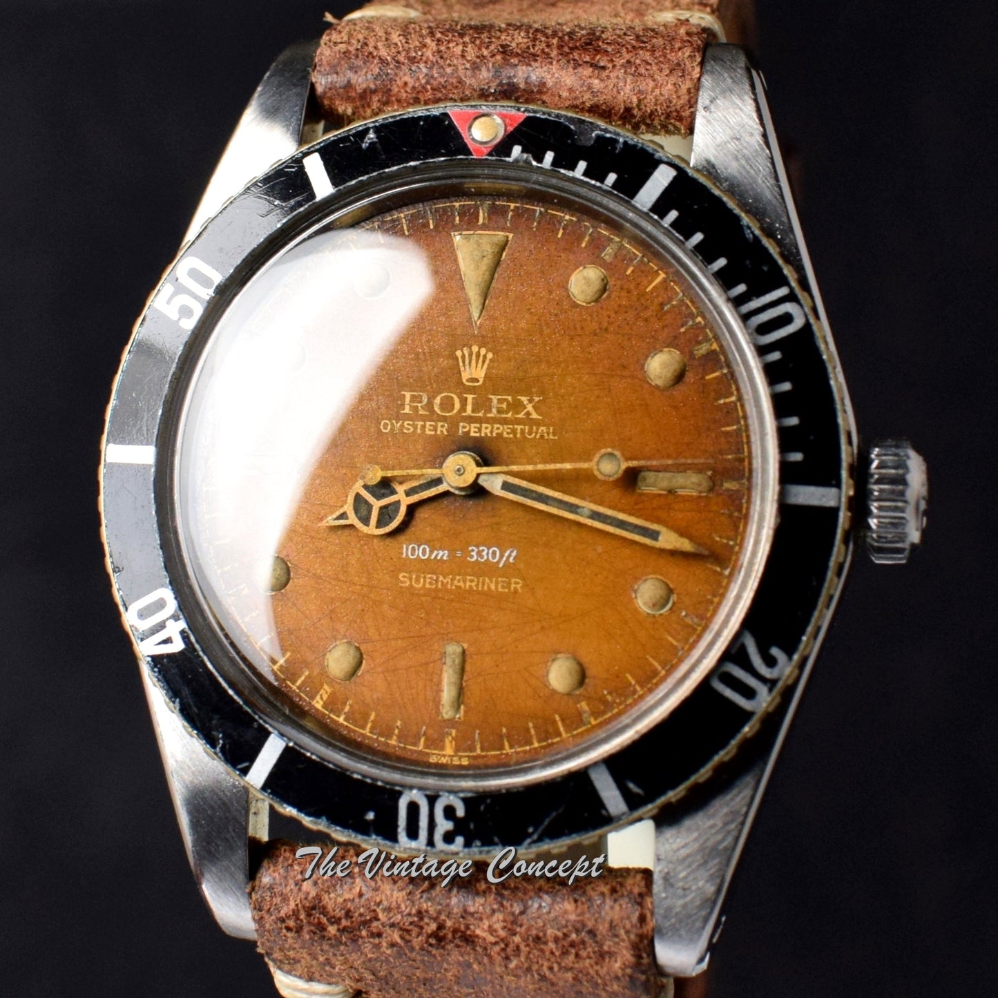 Rolex Submariner Small Crown Tropical Gilt Dial 5508 (SOLD)