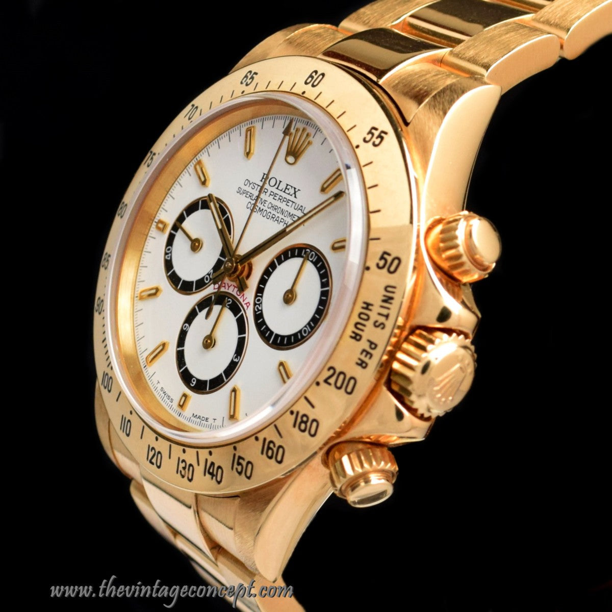 Rolex Daytona 18K YG White Dial 4 Lines 16528 (SOLD)