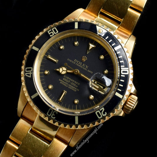 Rolex Submariner 18K YG Matte Black Nipple Dial 1680 (SOLD)