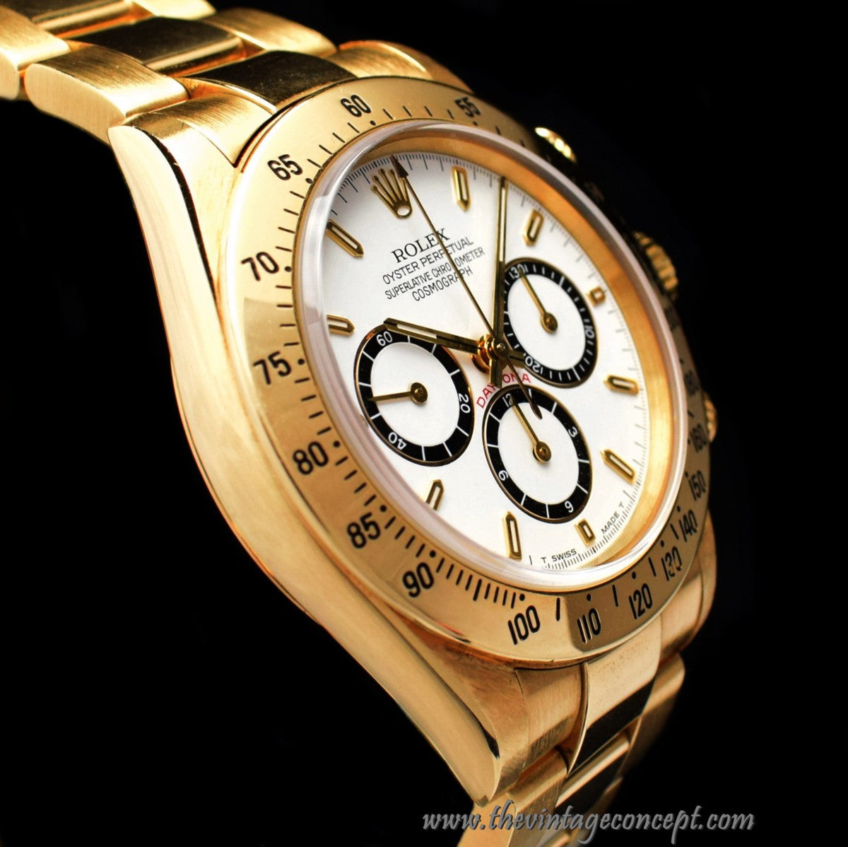 Rolex Daytona 18K YG White Dial 4 Lines 16528 (SOLD)