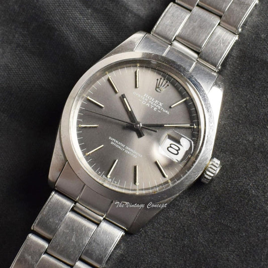Rolex Steel Oyster Perpetual Date Grey Dial 1500 (SOLD)