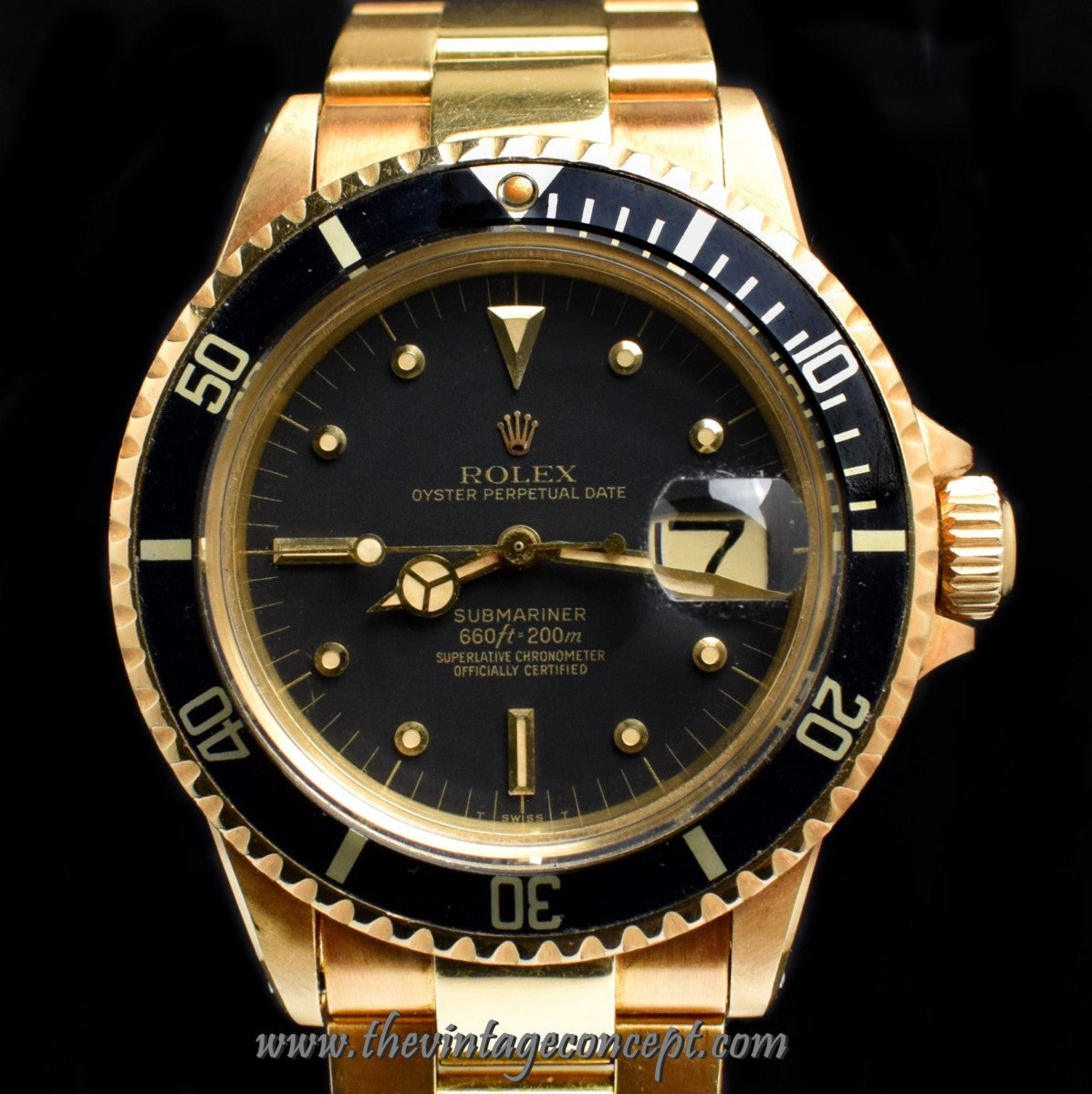 Rolex Submariner 18K YG Matte Black Nipple Dial 1680 (SOLD)