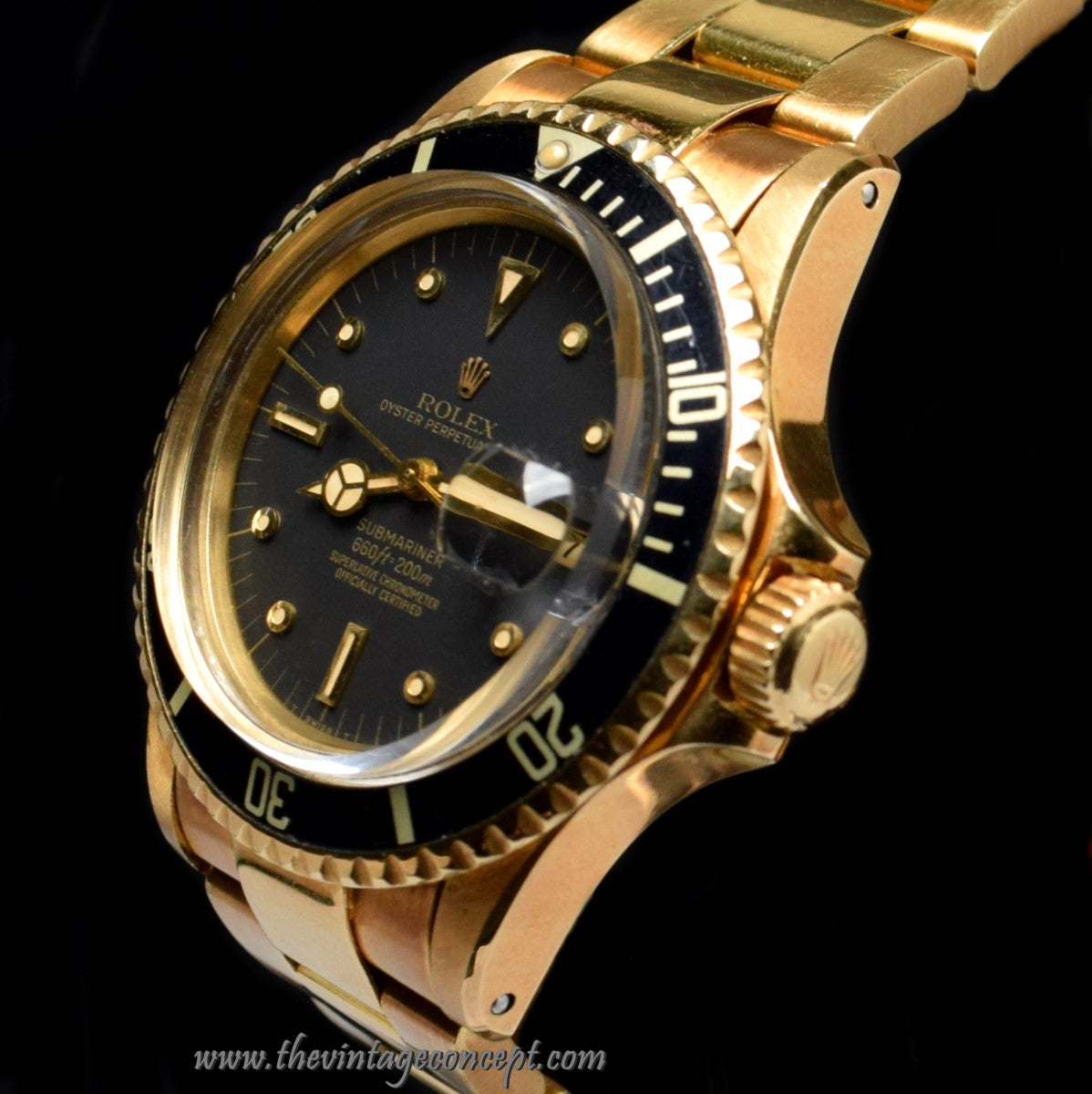 Rolex Submariner 18K YG Matte Black Nipple Dial 1680 (SOLD)