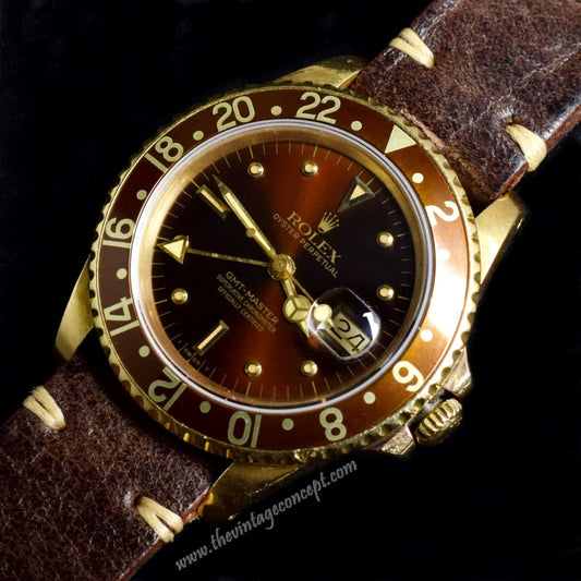 Rolex GMT-Master 18K YG Brown Nipple Dial 16758   ( SOLD）