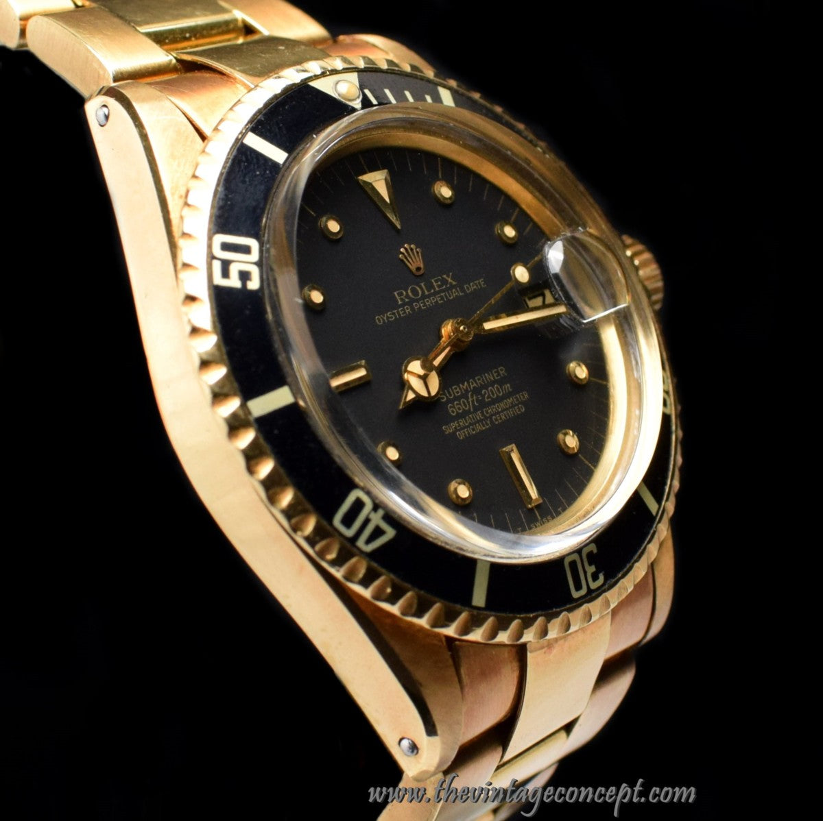 Rolex Submariner 18K YG Matte Black Nipple Dial 1680 (SOLD)