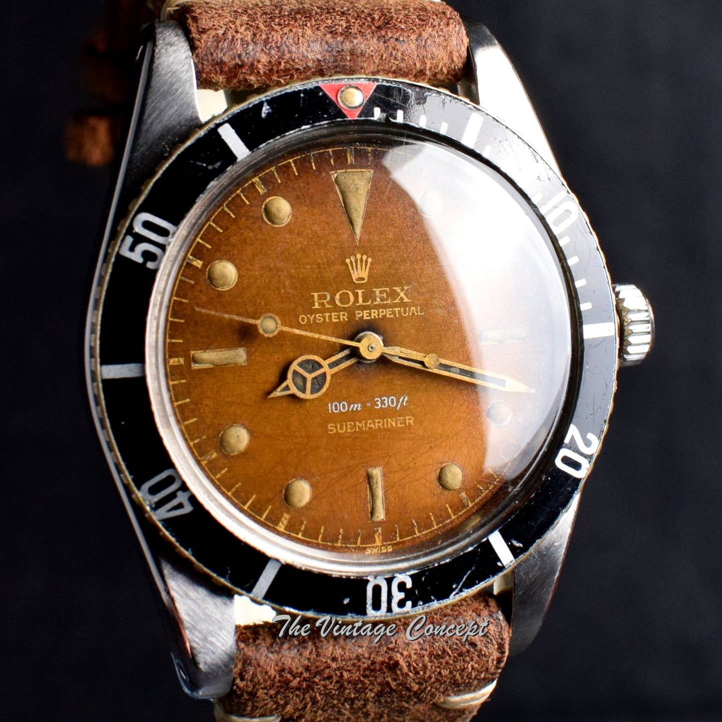 Rolex Submariner Small Crown Tropical Gilt Dial 5508 (SOLD)