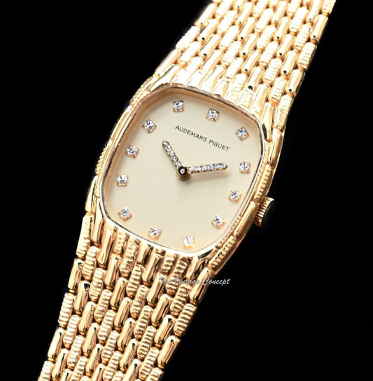 Audemars Piguet Lady 18K YG with Diamond Indexes and Hands Manual Wind w/Integrated Bracelet  (SOLD)