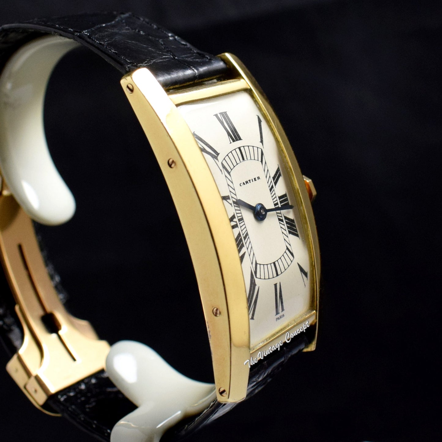 Rare Cartier Grand Tank Cintrée 18K Yellow Gold from 1960's (SOLD)