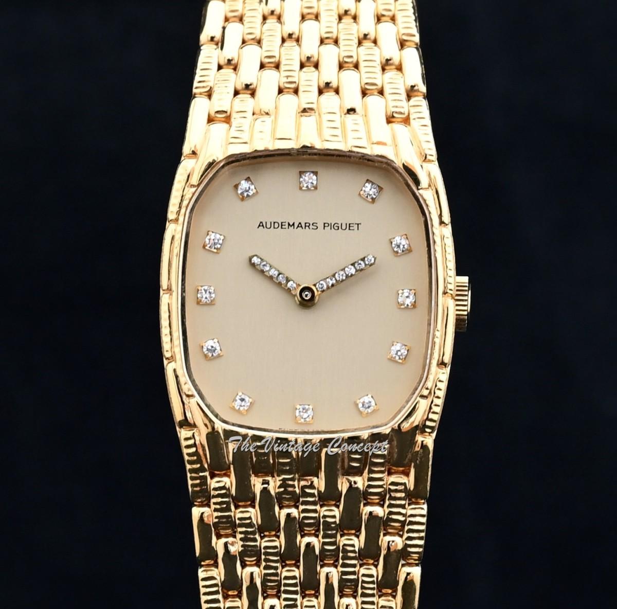 Audemars Piguet Lady 18K YG with Diamond Indexes and Hands Manual Wind w/Integrated Bracelet  (SOLD)