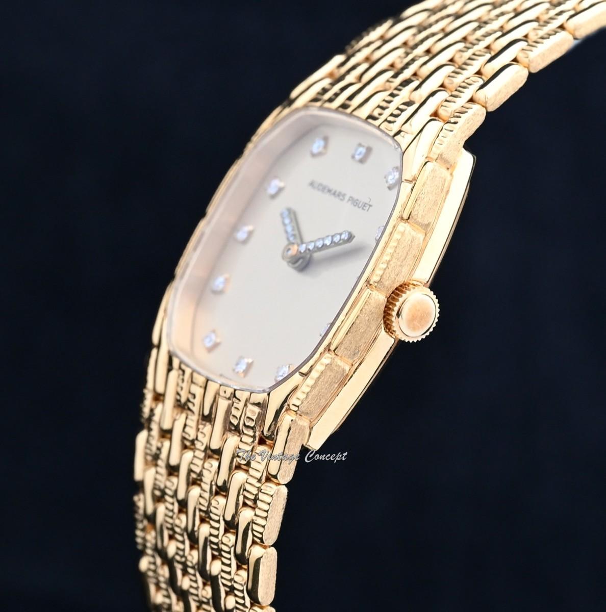 Audemars Piguet Lady 18K YG with Diamond Indexes and Hands Manual Wind w/Integrated Bracelet  (SOLD)