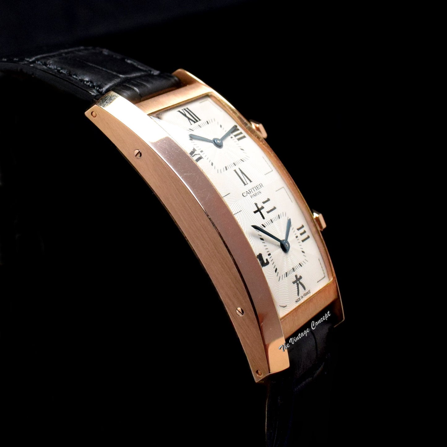 Cartier Tank Pink Gold Cintree Dual Time Limited Edition 2768 (Full Set) (SOLD)