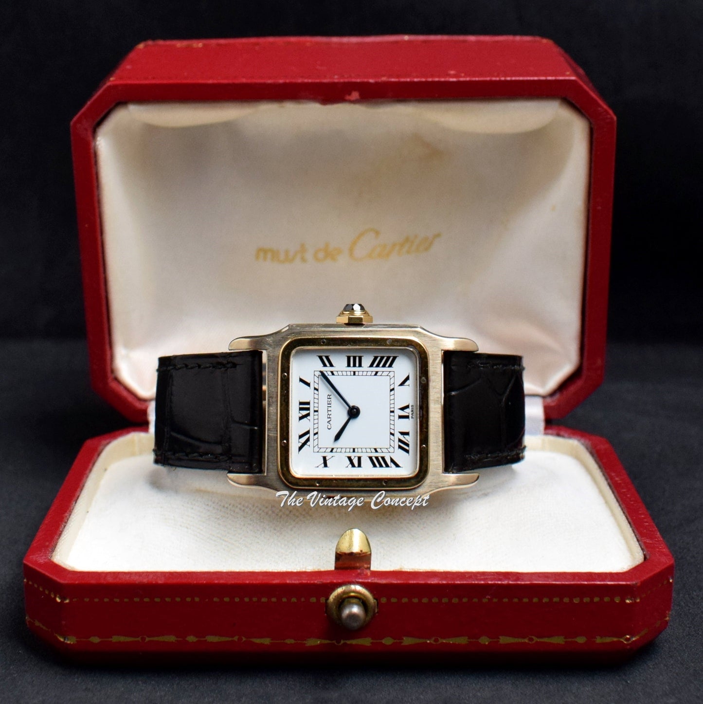 Rare Cartier Santos Dumont Two-Tone 18K WG & YG Paris Dial 78225 Manual Wind Watch  (SOLD)