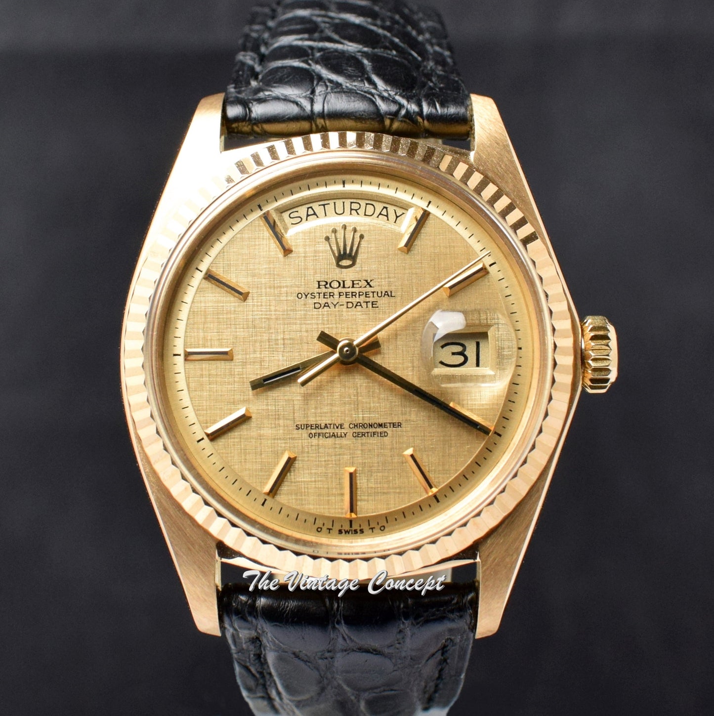 Rolex Day-Date 18K YG Gold Linen Dial 1803 (SOLD)