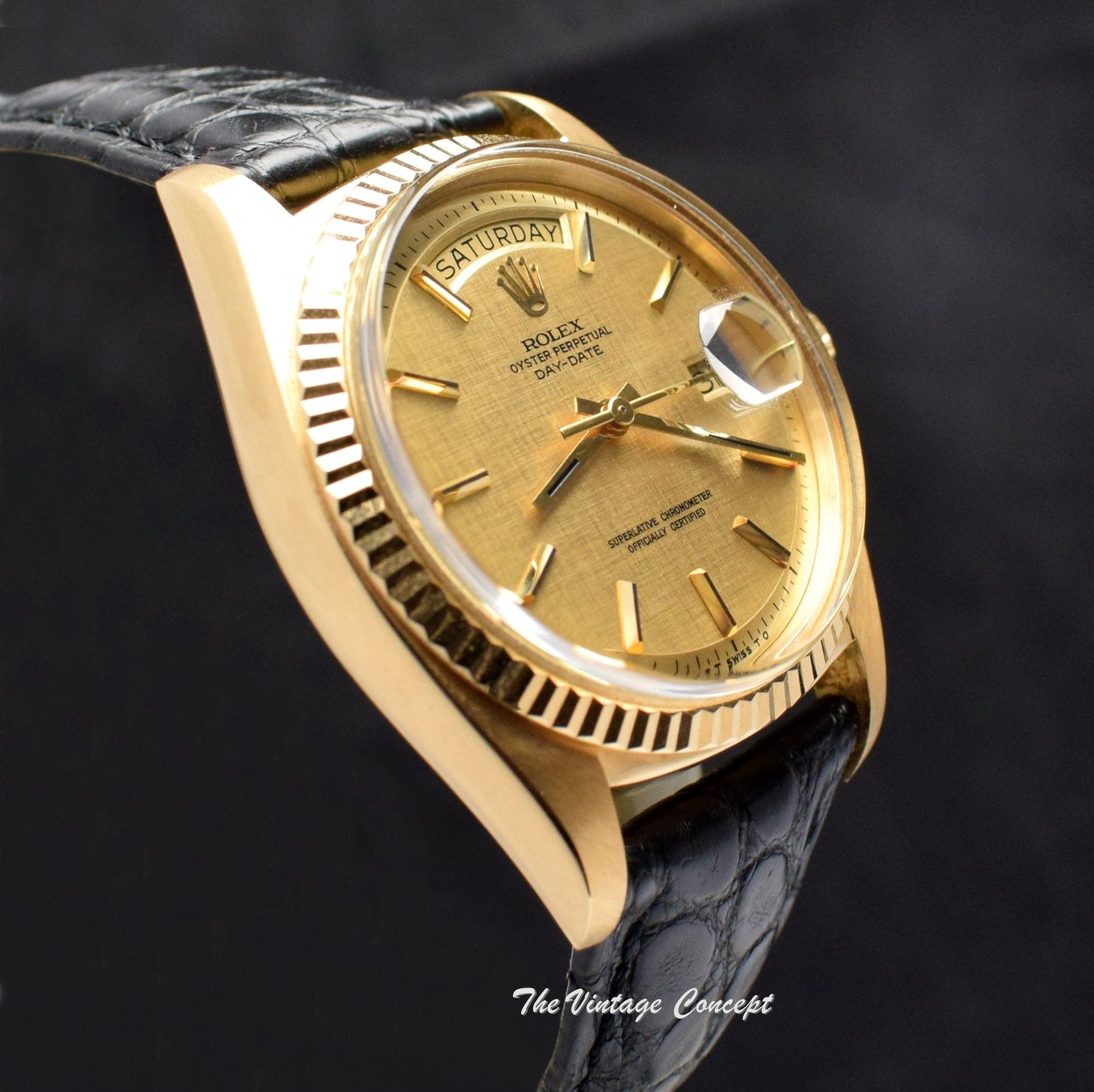 Rolex Day-Date 18K YG Gold Linen Dial 1803 (SOLD)