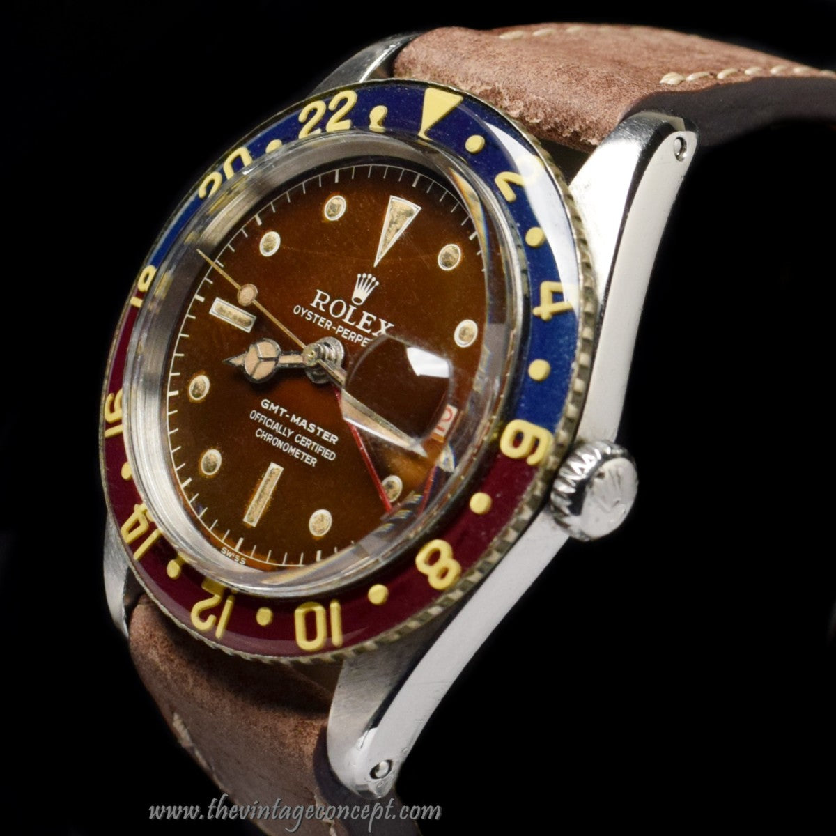 Rolex GMT-Master No Guard Tropical Gilt Dial 6542 (SOLD)