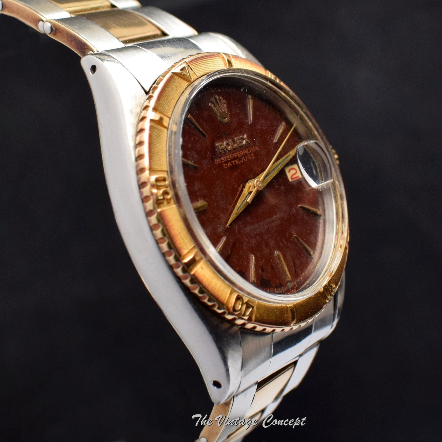 Rolex Red "Datejust" Two-Tones Tropical Gilt Dial 6609 (SOLD)