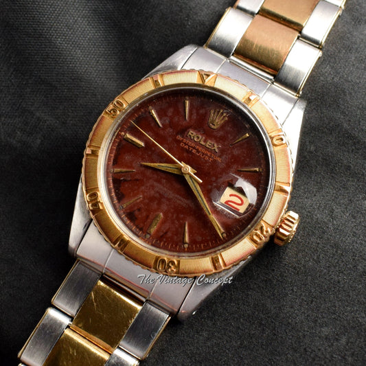 Rolex Red "Datejust" Two-Tones Tropical Gilt Dial 6609 (SOLD)