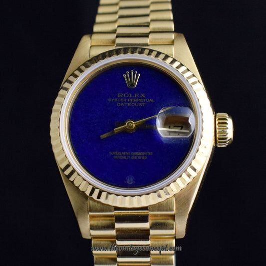 Rolex Lady Datejust 18K Yellow Gold Lapis Dial 69178 (SOLD)