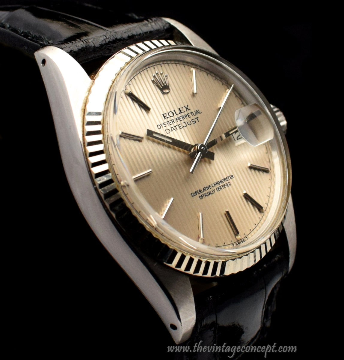 Rolex Datejust Silver w/ Vertical Pattern Dial 16014 (SOLD)