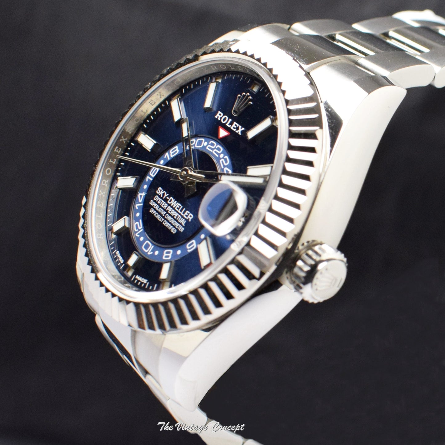 95% NEW Pre-Owned Rolex Sky-Dweller Steel White Gold Blue Dial 326934 (Full Set) (SOLD)