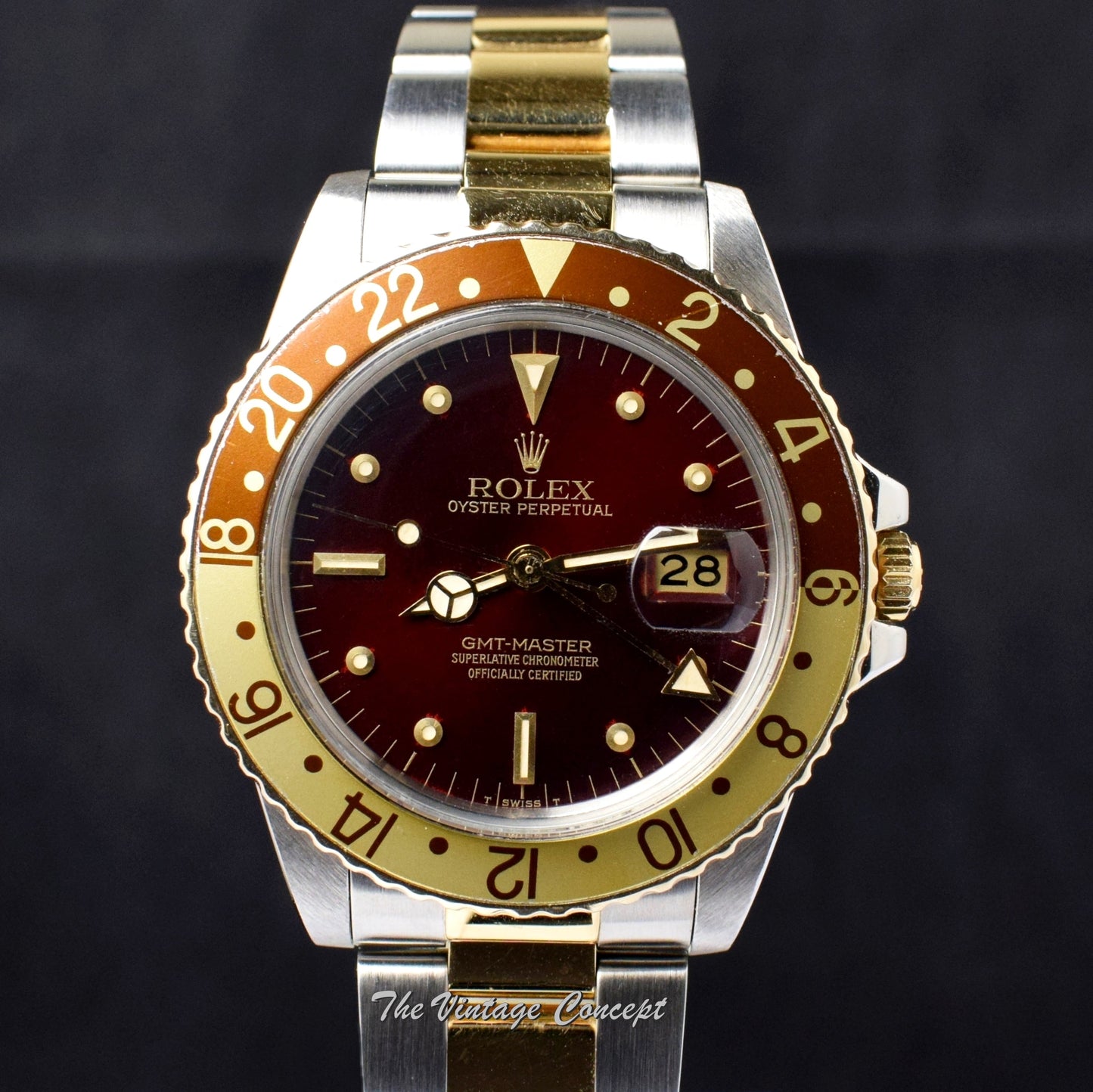 Rolex GMT-Master Two-Tones Brown Nipple Dial 16753  (SOLD)