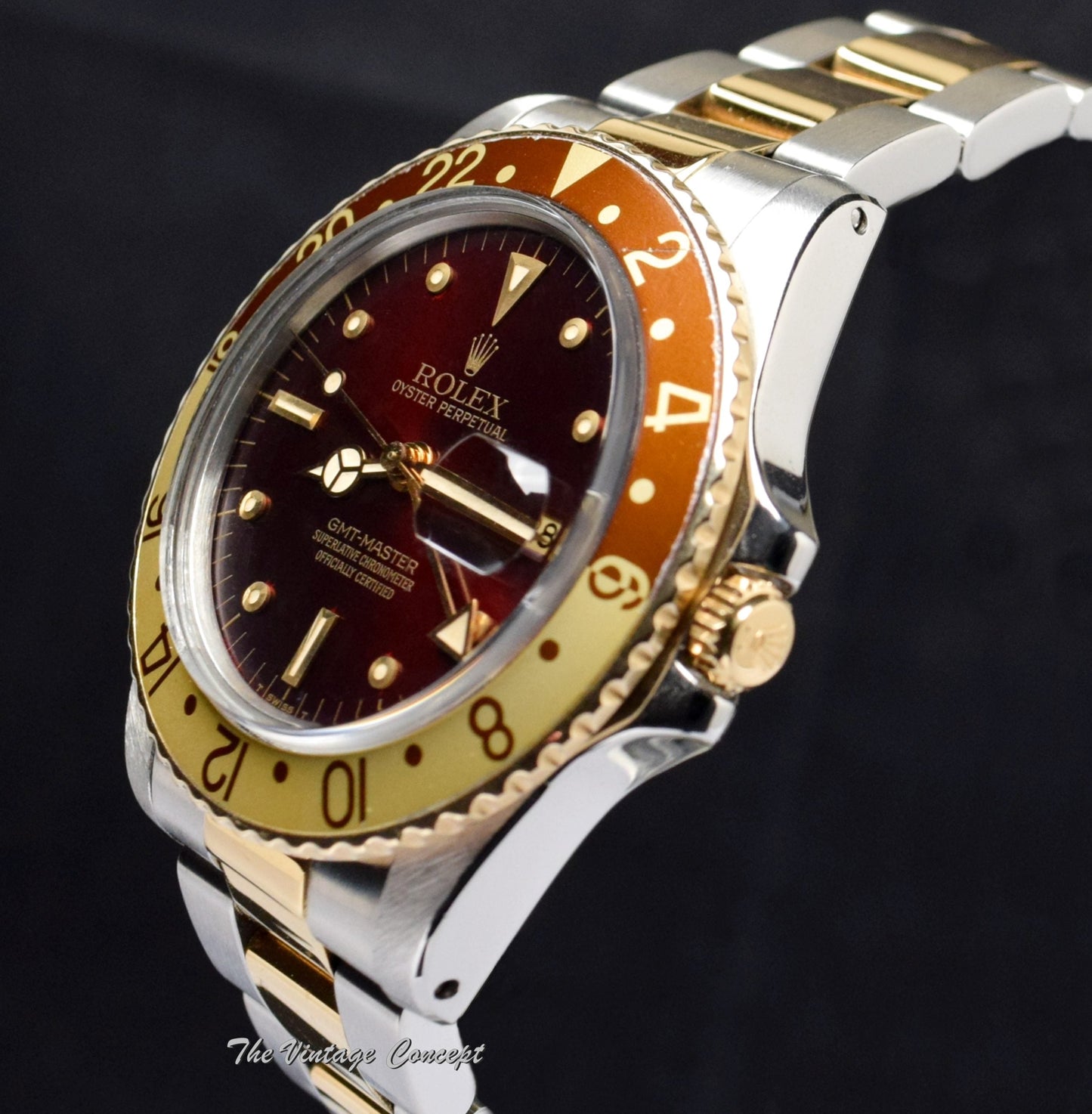 Rolex GMT-Master Two-Tones Brown Nipple Dial 16753  (SOLD)